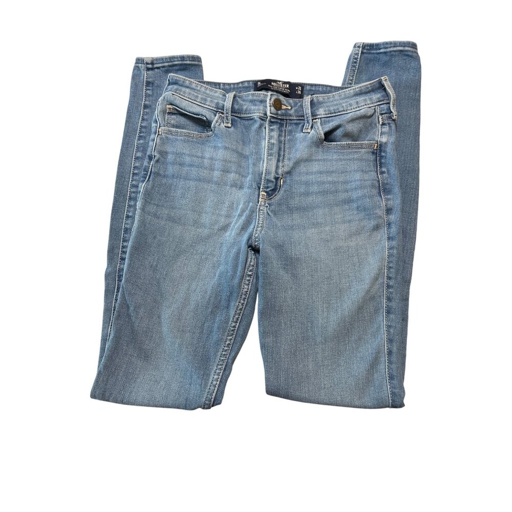 Hollister High Rise Super Skinny Blue Denim Jeans Soft Stretch Size 3L